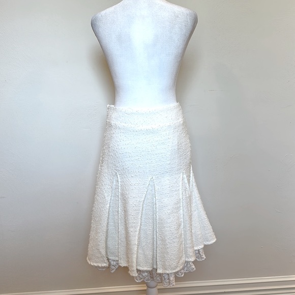 Louis Verdad White High Waist Skirt - Lace Eyelet Detail - Women’s Small - Picture 5 of 7